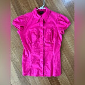 Moda International Fuchsia Button-Up Blouse